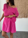 CALE FİLE DETAYLI PEMBE ELBİSE