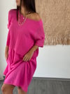 CALE FİLE DETAYLI PEMBE ELBİSE