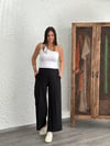 CASANİ SİYAH PİLE DETAYLI PANTOLON
