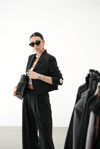 CRYSTAL ÇİZGİLİ SİYAH BLAZER
