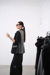 CRYSTAL ÇİZGİLİ SİYAH ZİNCİRLİ BLAZER