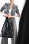 CYRSTAL ÇİZGİLİ GRİ BLAZER