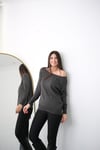DELLA ANTRASİT KAYIK YAKA BLUZ