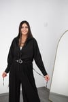 DENA BÜZGÜLÜ SİYAH GÖMLEK
