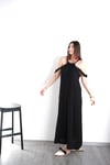 DİANA SİYAH MÜSLİN ELBİSE