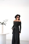 DOLVE MADONNA YAKA SİYAH BLUZ