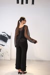 DRİFT MESH DÜĞÜMLÜ SİYAH FİLE BLUZ