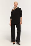 DRİFT MESH FİLE DETAYLI SİYAH PANTOLON