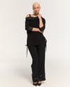 DRİFT MESH FİLE DETAYLI SİYAH PANTOLON