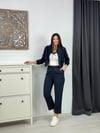 ELAN ÇİZGİLİ LACİVERT PANTOLON