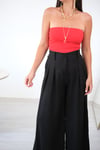 ELENİ STRAPLEZ KIRMIZI BLUZ