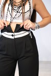 ELOW BEL DETAYLI SİYAH PANTOLON