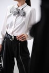 FLEUR FERMUARLI SİYAH TASARIM PANTOLON