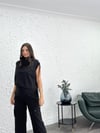 FOREA OMUZ DETAYLI SİYAH BLUZ