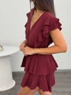 FRİDA ŞORTLU BORDO ELBİSE