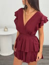 FRİDA ŞORTLU BORDO ELBİSE