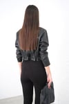 FULLY CROCO DETAYLI SİYAH CEKET