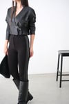 FULLY CROCO DETAYLI SİYAH CEKET