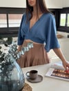 GAİA İNDİGO BAĞLAMALI BLUZ