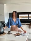 GAİA İNDİGO BAĞLAMALI BLUZ