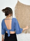 GAİA İNDİGO BAĞLAMALI BLUZ