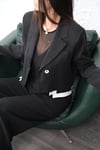 GİRİT SİYAH TENCEL BLAZER