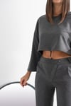 GRASSE ANTRASİT KISA SWEATSHIRT