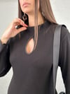HARMONY DAMLA AÇIKLI SİYAH TRİKO ELBİSE