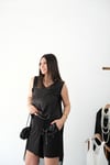HARONY ZİNCİR DETAYLI SİYAH ŞORT