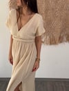 HELEN BEJ MÜSLİN ELBİSE