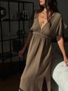 HELEN KAHVE MÜSLİN ELBİSE