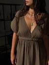 HELEN KAHVE MÜSLİN ELBİSE