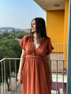 HELEN KİREMİT MÜSLİN ELBİSE