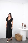 HELEN SİYAH MÜSLİN ELBİSE