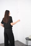 HENA SİYAH BAĞLAMALI GÖMLEK