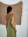 HİVA OMUZ BAĞLAMALI SAGE GREEN ELBİSE