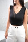 İCA SİYAH CROP BLUZ