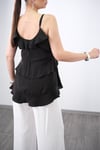 İLİOS FIRFIRLI SİYAH TASARIM BLUZ