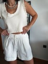 JANE BEYAZ KETEN ŞORT