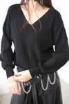 KİMPY V YAKA SİYAH BLUZ