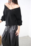 KİMPY V YAKA SİYAH BLUZ