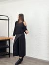 KOPERA DERİ DETAYLI SİYAH PANTOLON