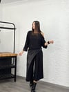 KOPERA DERİ DETAYLI SİYAH PANTOLON