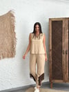 KÜBA PAÇA DETAYLI CAMEL PANTOLON