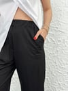 KÜBA PAÇA DETAYLI SİYAH PANTOLON