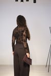 LACE FORE FLOK BASKILI KAHVE TÜL BLUZ