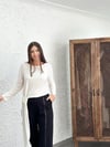 LASİA EKRU TASARIM BLUZ