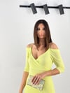 LELLY KRUVAZE NEON YEŞİL ELBİSE