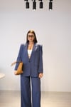 LENİ ÇİZGİLİ MAVİ BLAZER TAKIM