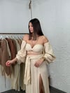 LİDYA ETEKLİ BEJ TAKIM
